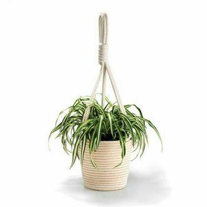 Avon Hanging Planter Basket Rope Cream Natural Boho Rope Plant Pot ~ BRAND NEW!!